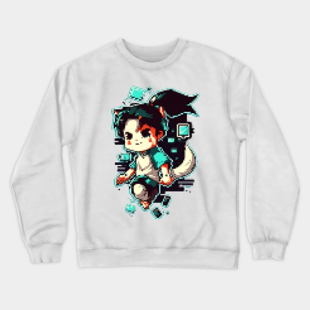 Sage Cat Crewneck Sweatshirt by Pixel-Eye